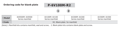 P-6V300M-R2 AIRTAC BLANK PLATE, AIRTAC<BR>6V3 & 6A3 SERIES